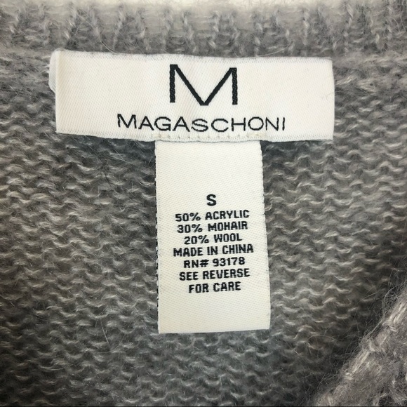 Magaschoni Crewneck Mohair Wool Block Sweater SZ S Monochrome Mood: Trio-Toned - Picture 6 of 8